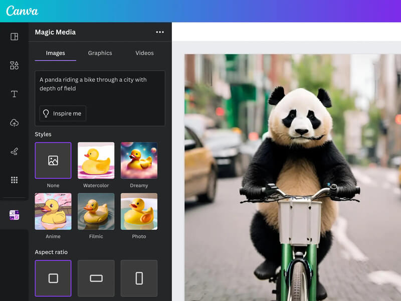 Canva cung cấp tính năng tạo ảnh bằng AI đơn giản chỉ với một câu lệnh