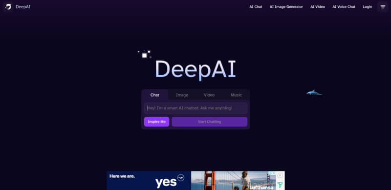 Deep AI là trang web tạo ảnh bằng AI đơn giản cho người mới bắt đầu