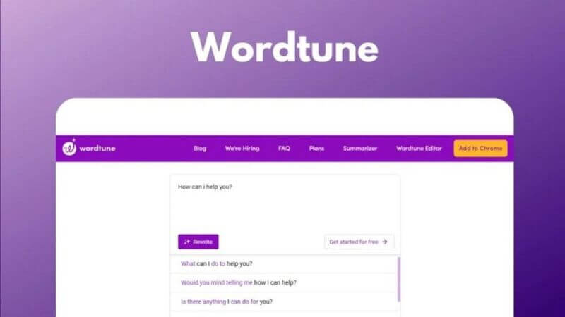 Phần mềm viết luận văn Wordtune sử dụng AI để biên tập bài luận chất lượng hơn